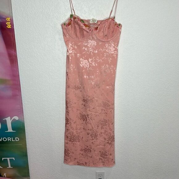 NWT FOR LOVE & LEMONS Lola Midi Dress Blush Pink XL - Picture 2 of 11